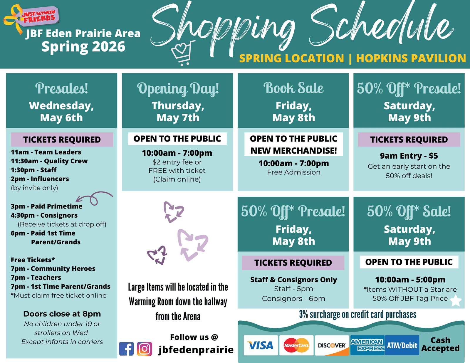 Sale Schedule and Hours